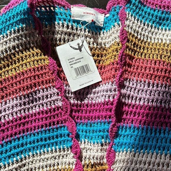 XiRENA Arlet Dream State long sleeve midi crochet cardigan cotton stripes XS - Picture 13 of 17